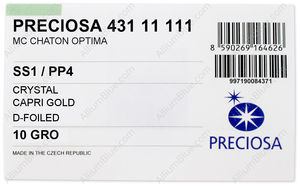PRECIOSA Chaton MAXIMA ss1/pp4 crystal DF CaG factory pack