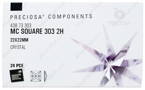 PRECIOSA Square 2H 22x22 crystal S AB factory pack