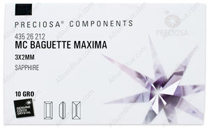 PRECIOSA Baguette MXM 3x2 sapphire DF factory pack