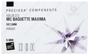 PRECIOSA Baguette MXM 5x2.5 peridot DF factory pack