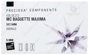 PRECIOSA Baguette MXM 5x2.5 emerald DF factory pack