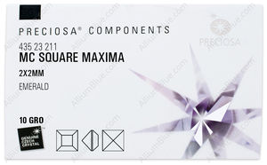 PRECIOSA Square MXM 2x2 emerald DF factory pack