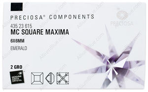 PRECIOSA Square MXM 6x6 emerald DF factory pack