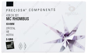 PRECIOSA Rhombus MXM FB 6x4 crystal HF AB factory pack
