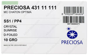 PRECIOSA Chaton MAXIMA ss1/pp4 crystal DF Snr factory pack