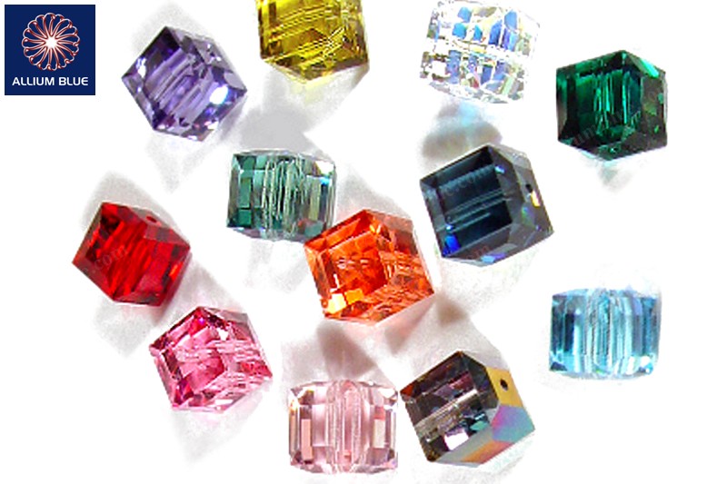 Swarovski Cube Bead (5601) 6mm - Mixed Colors - Click Image to Close