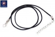 Leather Cord, Leather, Black, 1mm