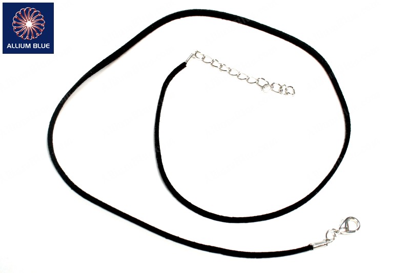 Suede Leather Necklace, 2.5mm Diameter, Velvet, Black, 18inch - Click Image to Close