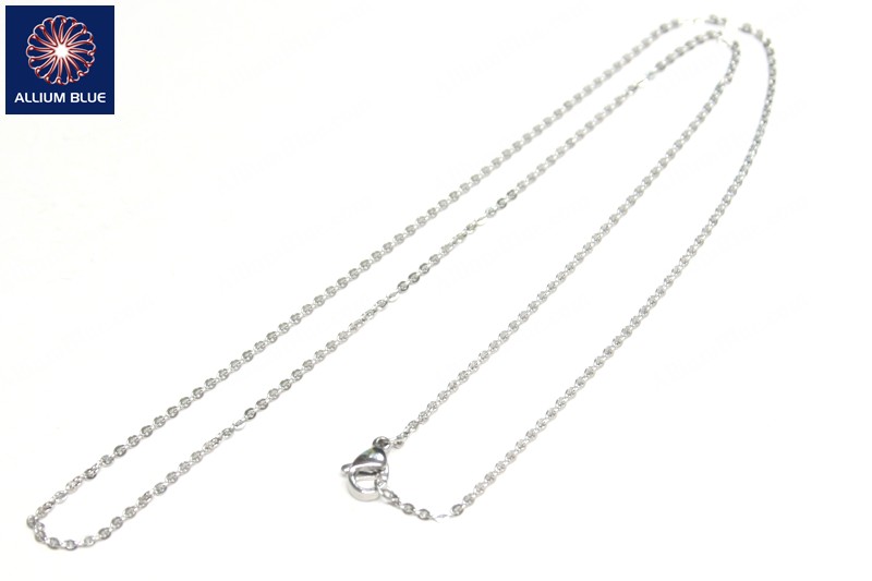 Stainless Steel Necklace, 1mm, Steel, Platinum Color, 20inch - Click Image to Close