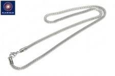 Snake Chain, 1mm Diameter Necklace, メッキあり 真鍮, Silver Color, 16inch