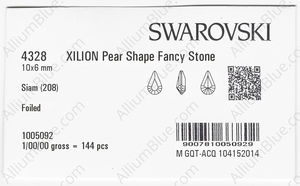 SWAROVSKI 4328 10X6MM SIAM F factory pack