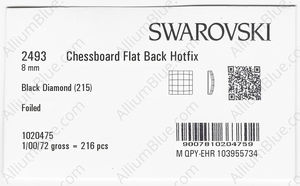 SWAROVSKI 2493 8MM BLACK DIAMOND M HF factory pack