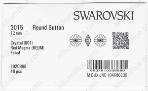 SWAROVSKI 3015 12MM CRYSTAL RED MAGMA M factory pack