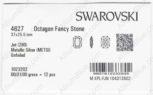 SWAROVSKI 4627 37X25.5MM JET MET.SILVER factory pack