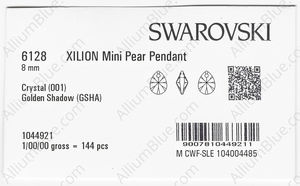SWAROVSKI 6128 8MM CRYSTAL GOL.SHADOW factory pack