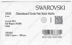 SWAROVSKI 2035 6MM CRYSTAL RED MAGMA M HF factory pack