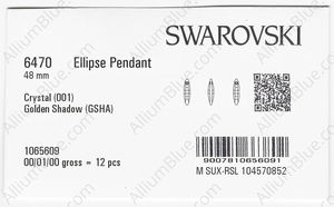 SWAROVSKI 6470 48MM CRYSTAL GOL.SHADOW factory pack