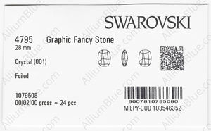 SWAROVSKI 4795 28MM CRYSTAL F factory pack