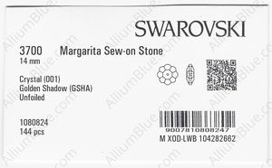 SWAROVSKI 3700 14MM CRYSTAL GOL.SHADOW factory pack
