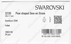 SWAROVSKI 3230 28X17MM AMETHYST F factory pack