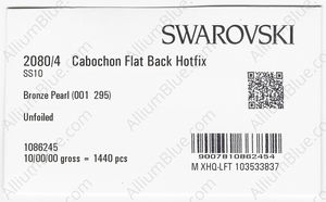 SWAROVSKI 2080/4 SS 10 CRYSTAL BRONZE.PRL HF factory pack