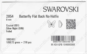 SWAROVSKI 2854 8MM CRYSTAL SILVNIGHT F factory pack