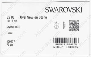 SWAROVSKI 3210 16X11MM CRYSTAL F factory pack
