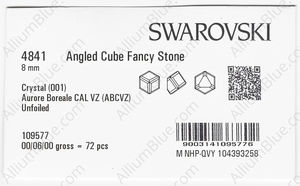 SWAROVSKI 4841 8MM CRYSTAL AB/CALVZ factory pack