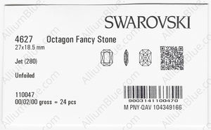 SWAROVSKI 4627 27X18.5MM JET factory pack