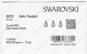 SWAROVSKI 6020 30MM CRYSTAL SILVSHADE factory pack