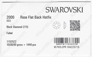 SWAROVSKI 2000 SS 3 BLACK DIAMOND A HF factory pack