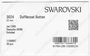 SWAROVSKI 3024 32MM JET HEMAT factory pack