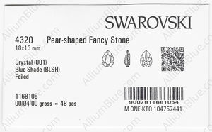 SWAROVSKI 4320 18X13MM CRYSTAL BL.SHADE F factory pack