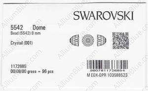 SWAROVSKI 5542 8MM CRYSTAL factory pack