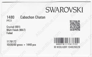 SWAROVSKI 1480 PP 21 CRYSTAL MATT FINISHED F factory pack