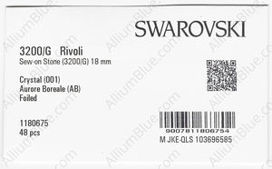 SWAROVSKI 3200/G 18MM CRYSTAL AB F PFRO01 factory pack