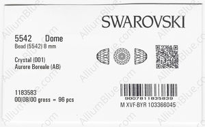 SWAROVSKI 5542 8MM CRYSTAL AB factory pack