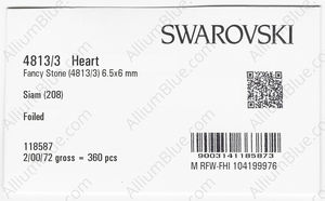 SWAROVSKI 4813/3 6.5X6MM SIAM GG factory pack