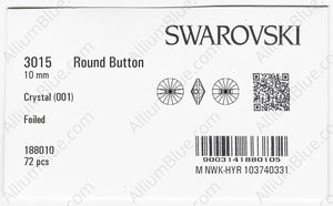 SWAROVSKI 3015 10MM CRYSTAL F factory pack