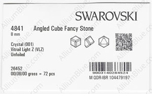 SWAROVSKI 4841 8MM CRYSTAL VL'Z' factory pack