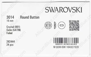 SWAROVSKI 3014 16MM CRYSTAL SATIN M factory pack