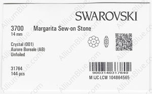 SWAROVSKI 3700 14MM CRYSTAL AB factory pack