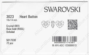 SWAROVSKI 3023 16X14MM CRYSTAL ROSE GOLD factory pack