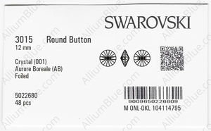 SWAROVSKI 3015 12MM CRYSTAL AB F factory pack