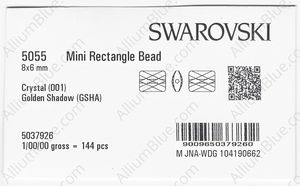 SWAROVSKI 5055 8X6MM CRYSTAL GOL.SHADOW factory pack
