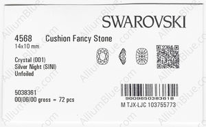 SWAROVSKI 4568 14X10MM CRYSTAL SILVNIGHT factory pack