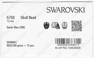 SWAROVSKI 5750 13MM DENIM BLUE factory pack