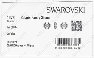 SWAROVSKI 4678 14MM JET factory pack