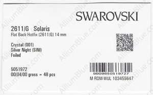 SWAROVSKI 2611/G 14MM CRYSTAL SILVNIGHT M HF factory pack