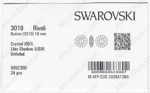 SWAROVSKI 3019 16MM CRYSTAL LILACSHADO factory pack